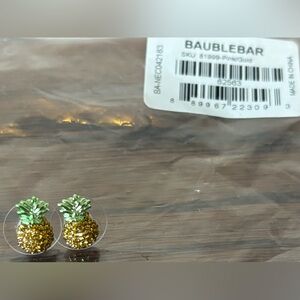 BaubleBar Pineapple Studs - Gold and Green